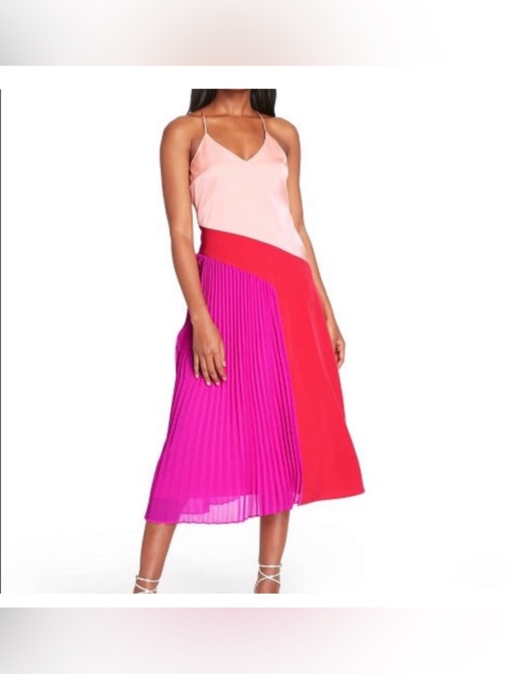 NWT Cushnie x Target Pleated Dress Pink Red 12 - Picture 2 of 7